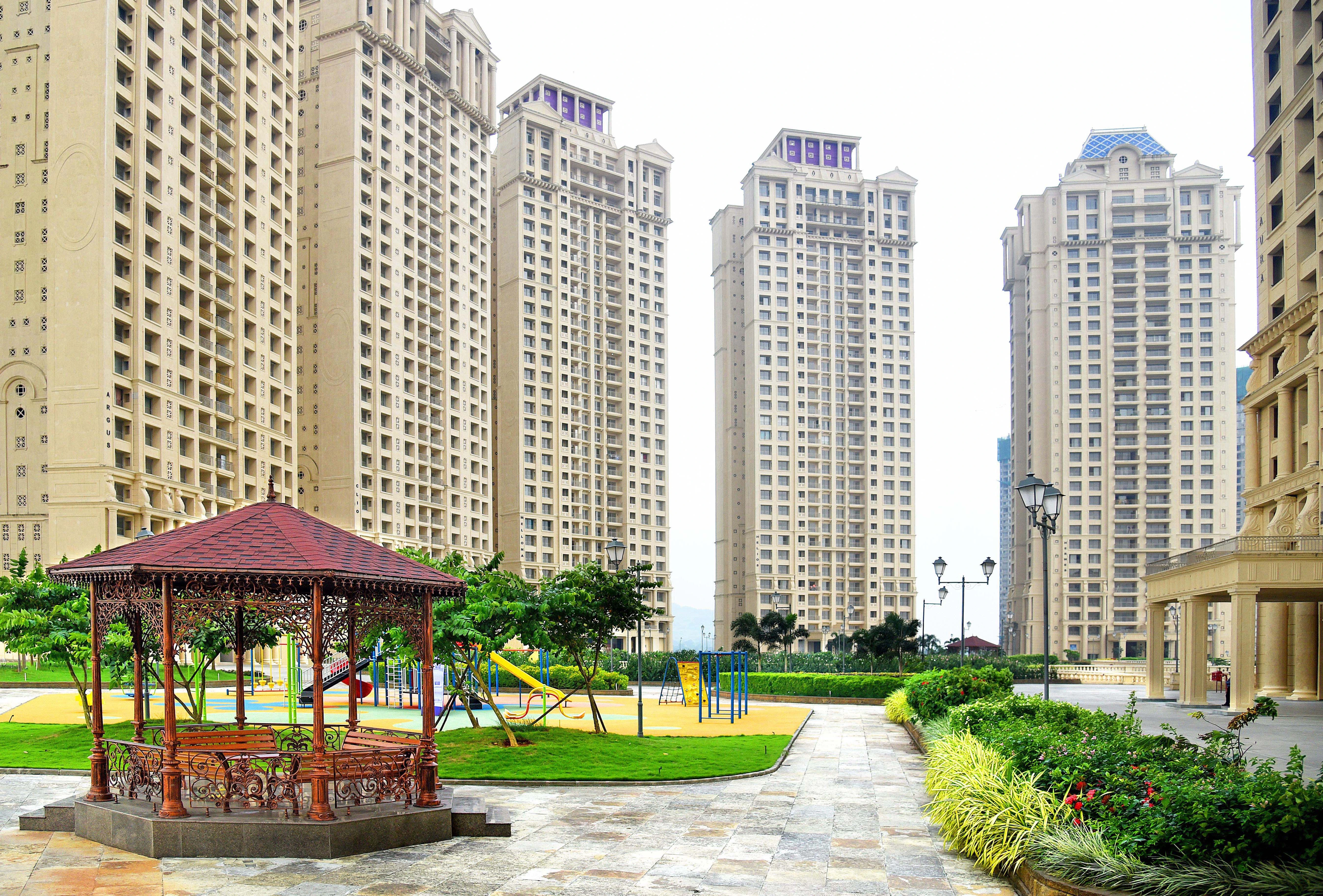 Residential tower façade close-up